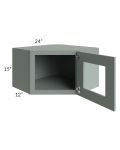 Catalina Meadow Green 24x15 Decorative Wall Diagonal Corner Cabinet 