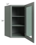 Catalina Meadow Green 24x36 Wall Diagonal Corner Cabinet (Prepped for Glass Doors) 