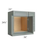 Catalina Meadow Green 36" Vanity Base Cabinet (Drawers on Right) 