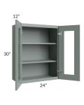 Catalina Meadow Green 24x30 Wall Glass Door Cabinet (Prepped for Glass Doors) - Low stock through March