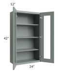 Catalina Meadow Green 24x42 Wall Glass Door Cabinet (Prepped for Glass Doors) 