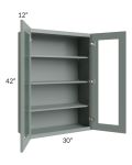 Catalina Meadow Green 30x42 Wall Glass Door Cabinet (Prepped for Glass Doors) 