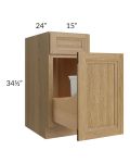 Catalina Toffee 15" Base Cabinet with Single Trashcan Pullout