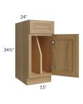 Catalina Toffee 15" Tray Divider Base Cabinet