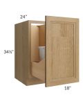 Catalina Toffee 18" Full Height Door Base Cabinet with Double Trashcan Pullout