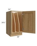 Catalina Toffee 18" Full Height Door Tray Divider Base Cabinet