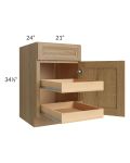 Catalina Toffee 21" Base Cabinet with 2 Rollout Trays