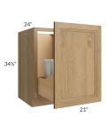 Catalina Toffee 21" Full Height Door Base Cabinet with Double Trashcan Pullout