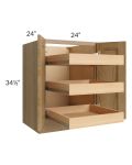 Catalina Toffee 24" Full Height Base Cabinet with 3 Rollout Trays