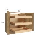 Catalina Toffee 30" Full Height Base Cabinet with 3 Rollout Trays