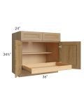 Catalina Toffee 36" Base Cabinet with 1 Rollout Tray