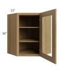Catalina Toffee 24x30 Wall Diagonal Corner Cabinet (Prepped for Glass Doors)