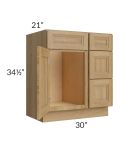 Catalina Toffee 30" Vanity Base Cabinet (Drawers on Right)