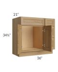Catalina Toffee 36" Vanity Base Cabinet (Drawers on Right)
