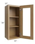 Catalina Toffee 15x36 Wall Glass Door Cabinet (Prepped for Glass Doors)