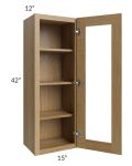 Catalina Toffee 15x42 Wall Glass Door Cabinet (Prepped for Glass Doors)