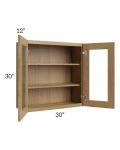 Catalina Toffee 30x30 Wall Glass Door Cabinet (Prepped for Glass Doors)