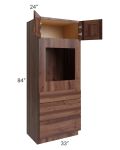 Farmhouse Walnut Shaker 33x84 Oven Cabinet - Out of stock through mid April