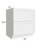 Catalina White 30" 2-Drawer Base Cabinet