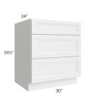 Catalina White 30" 3-Drawer Base Cabinet