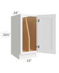 Catalina White 15" Full Height Door Tray Divider Base Cabinet