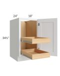 Catalina White 18" Full Height Door Base Cabinet with 2 Rollout Trays