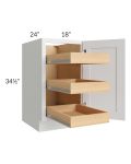 Catalina White 18" Full Height Door Base Cabinet with 3 Rollout Trays