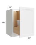 Catalina White 18" Full Height Door Base Cabinet with Double Trashcan Pullout
