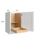 Catalina White 21" Full Height Door Base Cabinet with 1 Rollout Tray