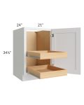 Catalina White 21" Full Height Door Base Cabinet with 2 Rollout Trays