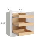 Catalina White 24" Full Height Base Cabinet with 3 Rollout Trays