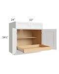 Catalina White 33" Base Cabinet with 1 Rollout Tray
