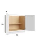 Catalina White 36" Full Height Door Base Cabinet