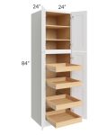 Catalina White 24x84x24 Wall Pantry Cabinet with 4 Rollout Trays 