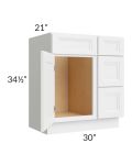 Catalina White 30" Vanity Base Cabinet (Drawers on Right)
