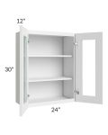 Catalina White 24x30 Wall Glass Door Cabinet (Prepped for Glass Doors) 