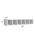 Catalina White 30x6 Wine Cubby Wall Cabinet 