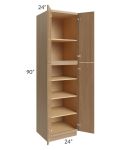 Asheville Rift Oak Shaker 24x90 Wall Pantry Cabinet