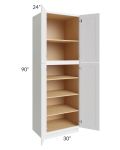 Asheville White Shaker 30x90 Wall Pantry Cabinet