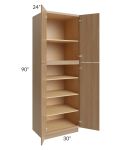 Asheville Rift Oak Shaker 30x90 Wall Pantry Cabinet
