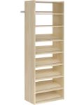 Essential Tower Closet Storage Wall Mounted Organizer Kit System with Shelves and Hanging Rod