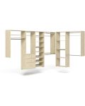 L Shaped Walk In Closet Storage Wall Mounted Wardrobe Organizer Kit System with Shelves and Drawers