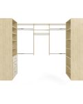 L Shaped Walk In Closet Storage Wall Mounted Wardrobe Organizer Kit System with Shelves and Drawers