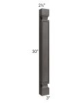 Midtown Dark Grey Shaker 30" Wall Plain Pilaster