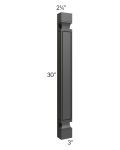 Midtown Black Shaker 30" Wall Plain Pilaster