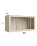 Stratton Khaki Shaker 30x15 Plate Rack Cabinet 