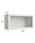 Palisades White 30x15 Plate Rack Cabinet 