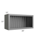 Stratton Dark Grey Shaker 30x15 Plate Rack Cabinet 