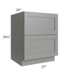 Shale Grey Shaker 27" 2-Drawer Base Cabinet