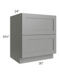 Shale Grey Shaker 30" 2-Drawer Base Cabinet
